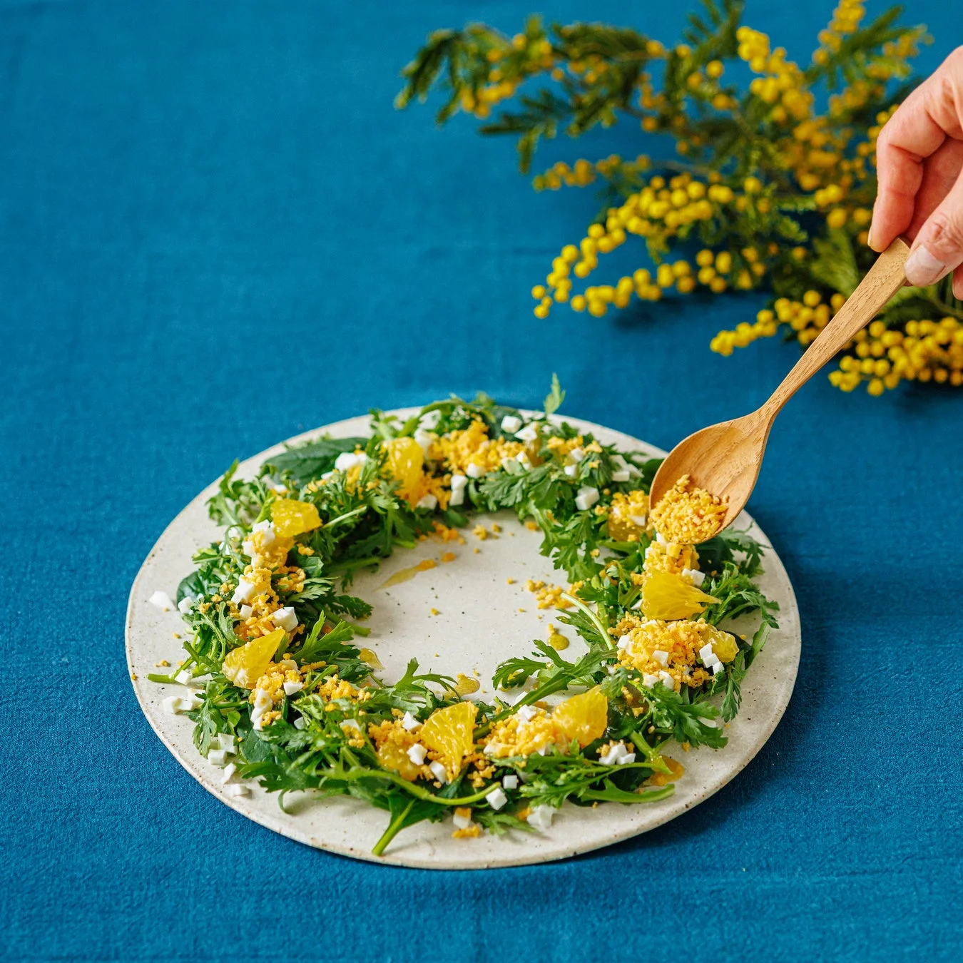 チャイルド春菊と柑橘のミモザサラダ