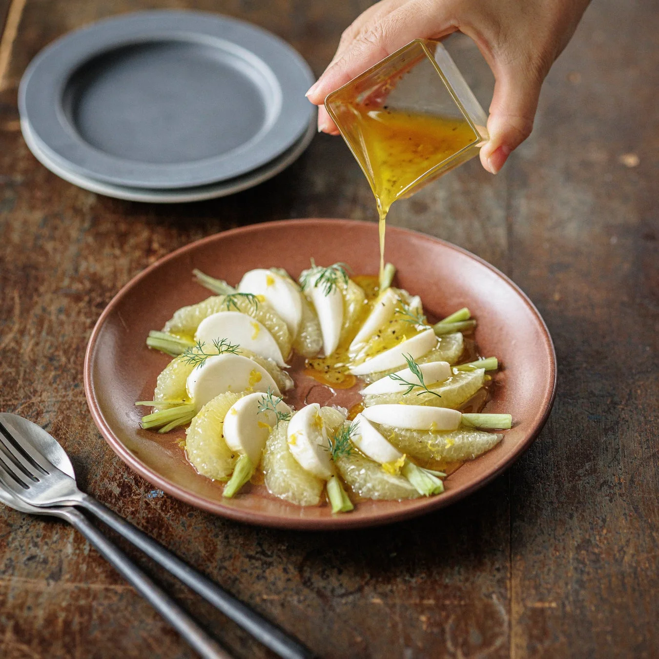 グレープフルーツとチーズのサラダ